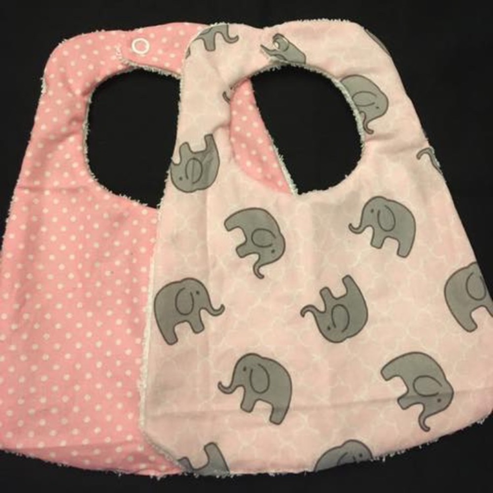 Set of homemade baby bibs